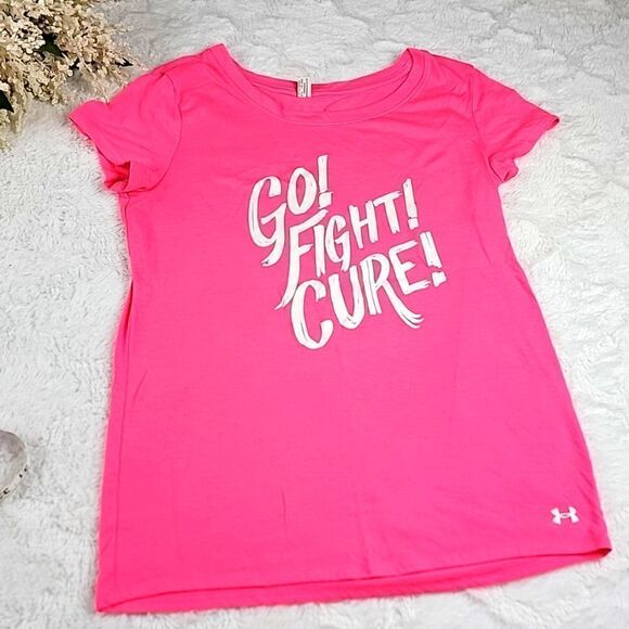 UNDER ARMOUR Breast Cancer Tee Shirt - Picture 1 of 5